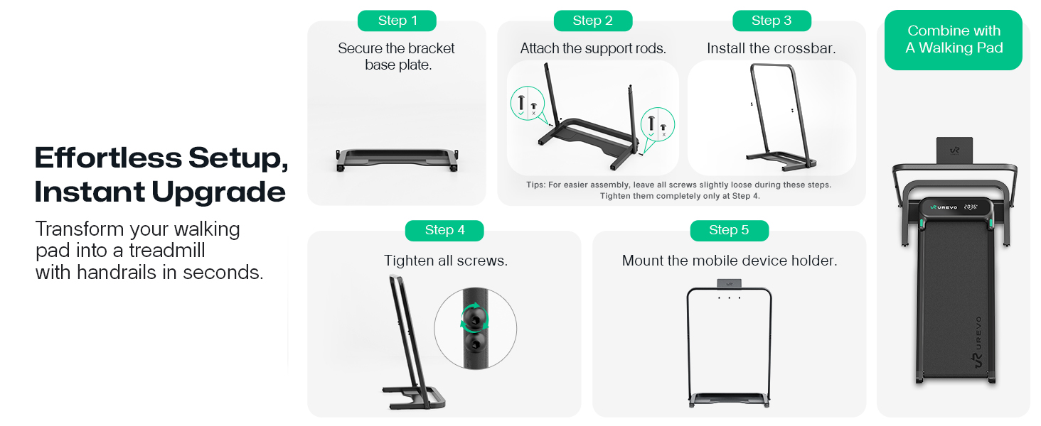 UREVO Smart Walking Pad: компактний біговий килимок під стіл з двома амортизаторами, додаток для фітнесу з аналітикою та режимом MIIT, керування пультом або додатком для дому/офісу (чорний)