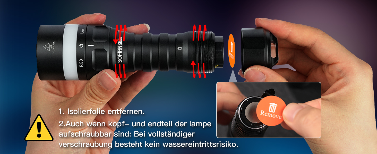 Sofirn SD08 водонепроникний ліхтар-підводний світильник LED, 3200 люмен, з LED-індикатором позиції, 4 режими, IPX8, для дайвінгу, підводної фотографії та повсякденного використання