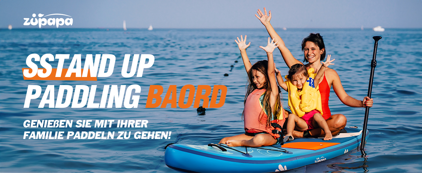 Надувний SUP борд Zupapa 366см/320см (320см) з аксесуарами | Stand Up Paddle Board (SUP) та каяк-сидіння | Чорно-біло-сірий, блакитно-біло-помаранчевий