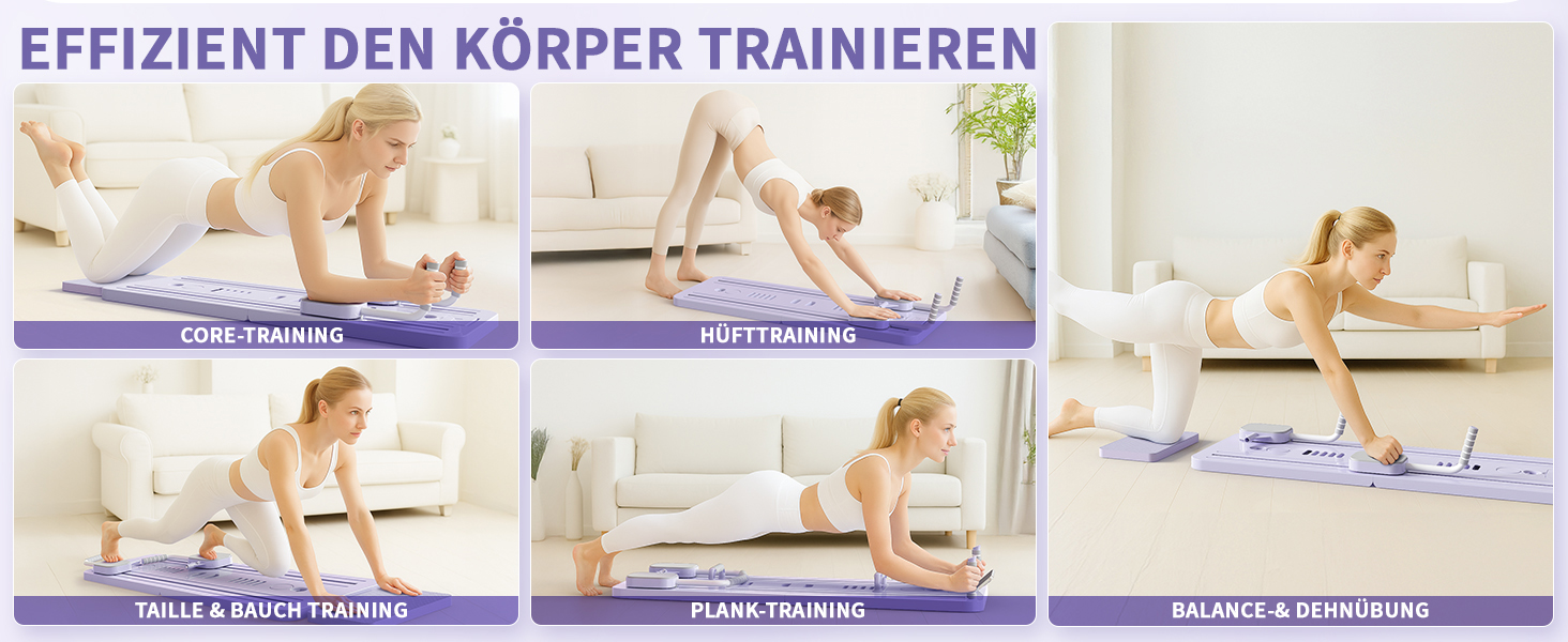 Реформатор Pilates Northdeer, оновлена версія 2025, складаний фітнес-борд 8-в-1, чорний