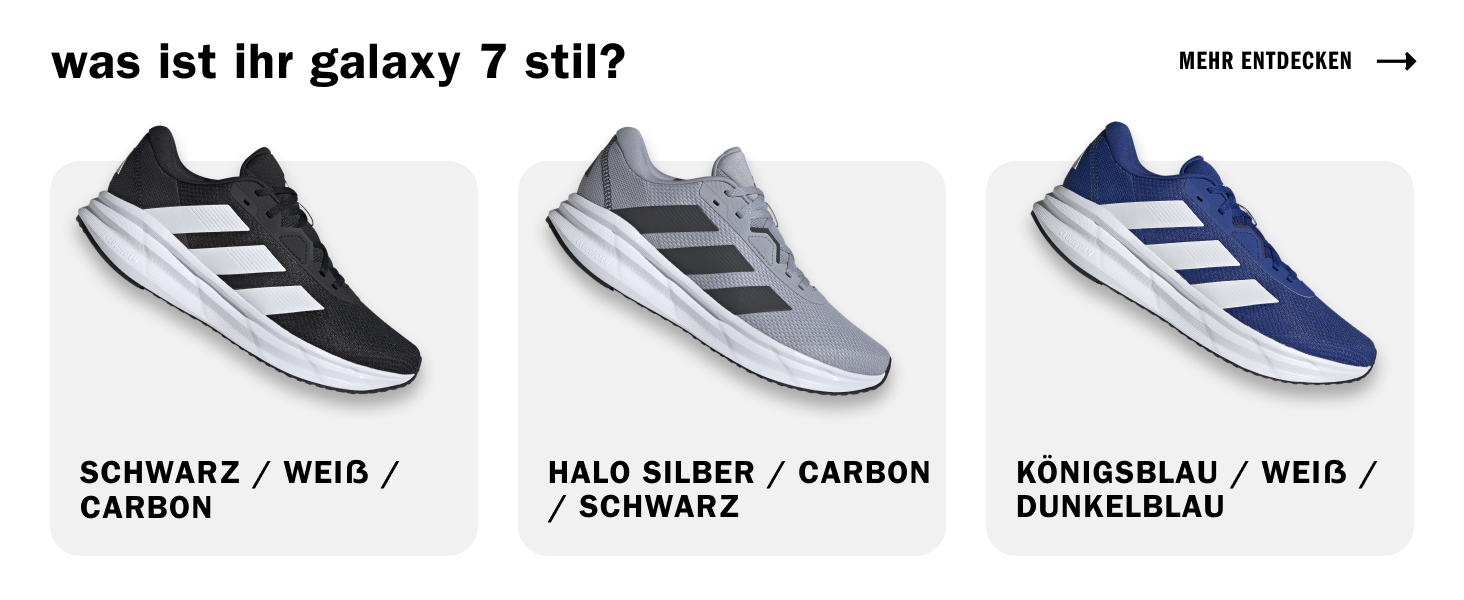 Кросівки для бігу Adidas Galaxy 7, Чорний/Білий/Carbon, 46 EU