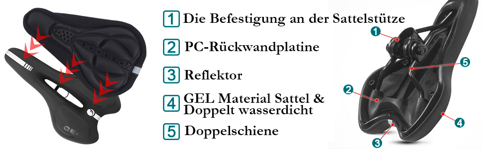 Велосипедне сідло Cube для чоловіків та жінок: комфортне, ергономічне, з гелевою вставкою, для MTB, BMX, шосе, електровелосипеда та ін.