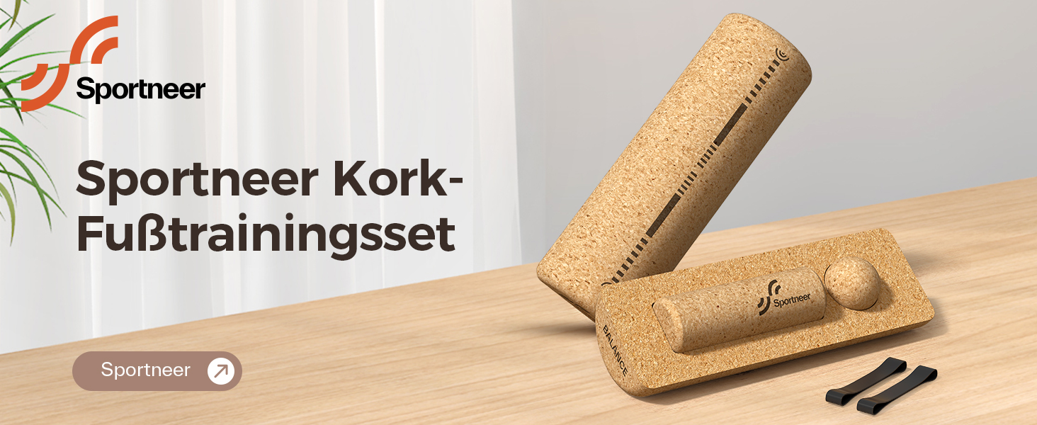 Набір балансувальних дощок Sportneer з натурального корку з сумкою – тренажер для ніг та балансу, для полегшення болю в ногах, тренування склепіння стопи, покращення балансу та стабільності, зміцнення гомілковостопного суглоба