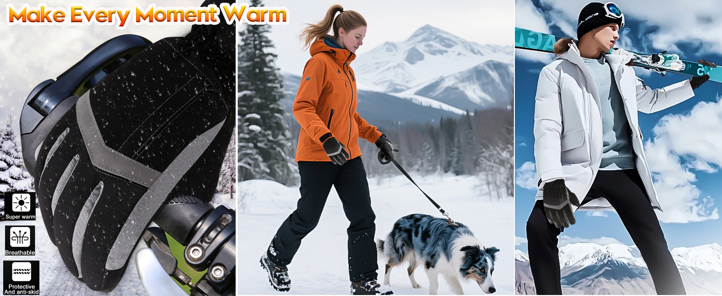 Обогріваючі рукавички SVPRO 5V 6000mAh - водонепроникні та вітронепроникні рукавички для катання на лижах, полювання, мотоциклів та піших прогулянок