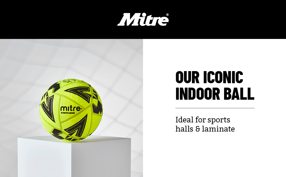 М'яч футзальний Mitre Ultimatch Hallenfußball 5, жовто-чорний - професійний для міні-футболу