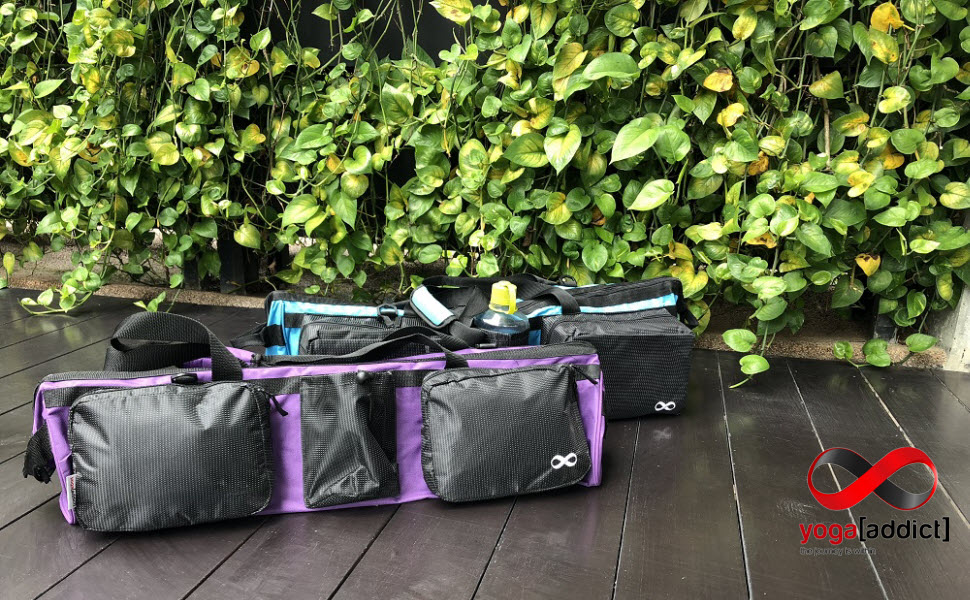 Килимок для пілатесу YogaAddict Yoga Pilates Bag Supreme з кишенею, довжина 76 см, дуже великий, відділення для блоку для йоги, легкий доступ (яблуко зелене - довжина 76 см)