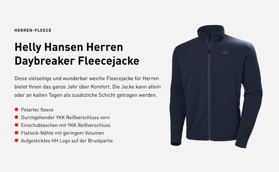 Чоловіча флісова куртка Helly Hansen Daybreaker Fleecejacke 2.0, колір Marine, розмір M