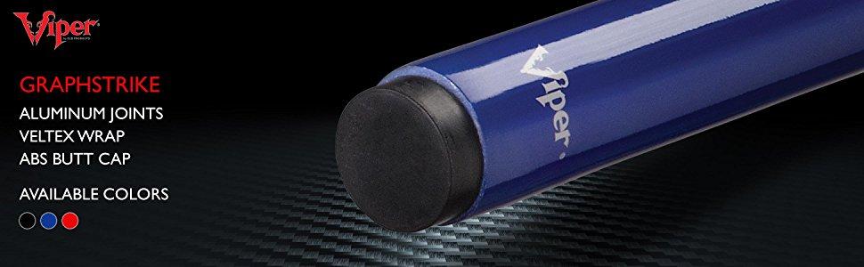 Більярдний кий Viper Graphstrike, скловолокно, графіт, 147,3 см, 2 частини, блакитний