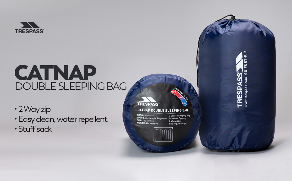 Сплячий мішок Trespass Catnap для дорослих, 3 сезони, водонепроникний (моховий колір)