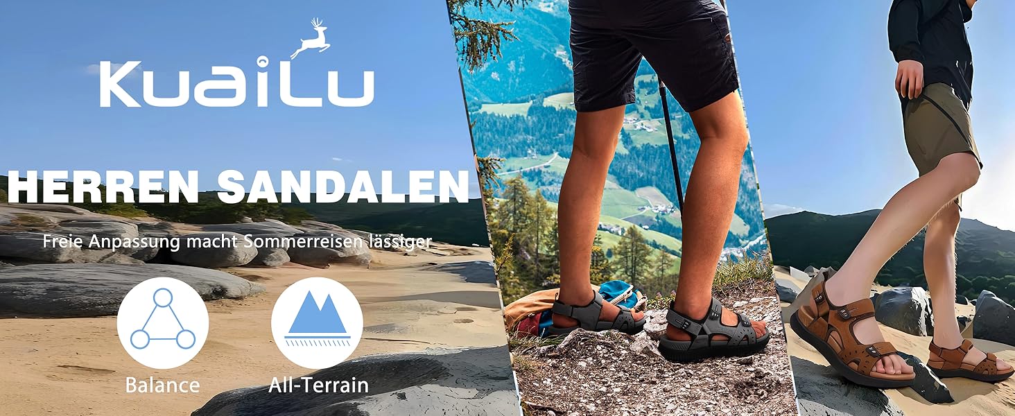 Чоловічі сандалі KuaiLu для трекінгу та відпочинку, ортопедичні, сині, розмір 42 EU