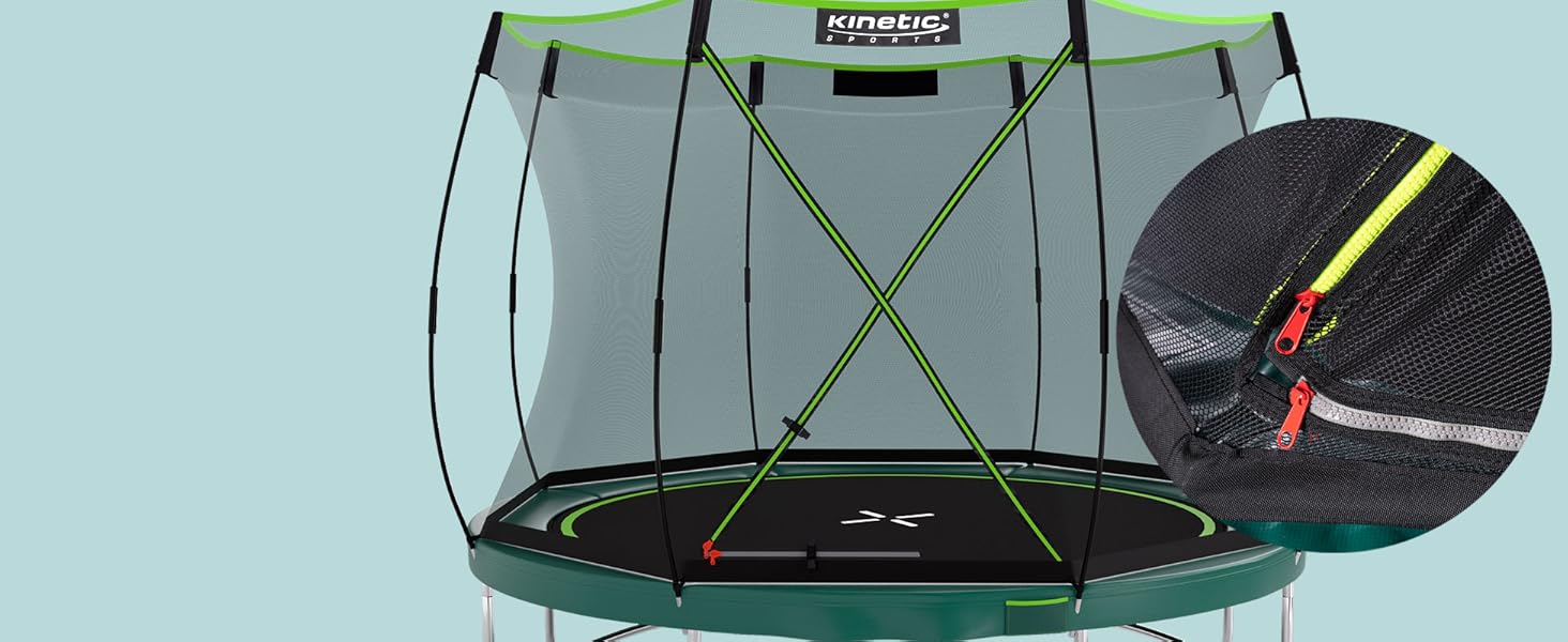 Трамплін KINETIC SPORTS 'Bungee Safety Elite' Ø 244/305/366 см - AirMAXX, для дітей та дорослих, Outdoor, зелений