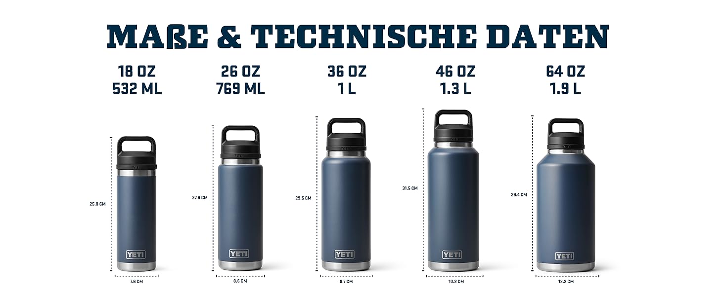 Термос YETI Rambler з кришкою Chug, чорний, 769 мл