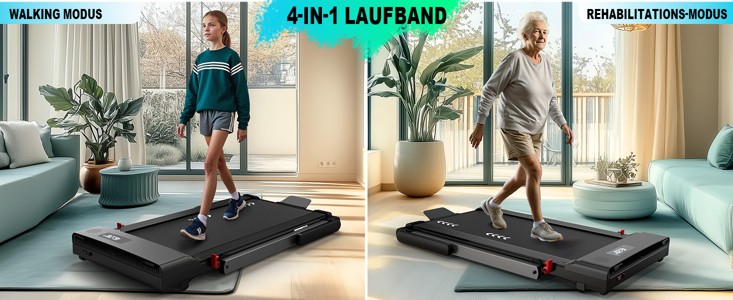 Біговий тренажер ORISYN для дому, складаний, 1-12 км/год, 3 в 1 Walking Pad з LED-дисплеєм, 12 програм, пульт ДК, сумісність з APP, чорний