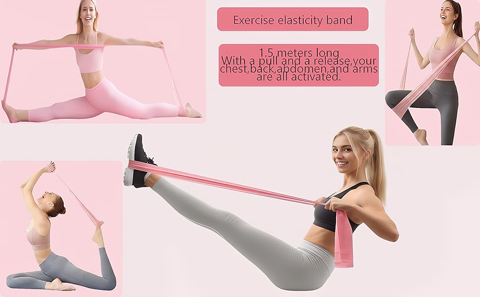 Набір для пілатесу 13 частин: м'яч, кільце, аксесуари (рожевий)