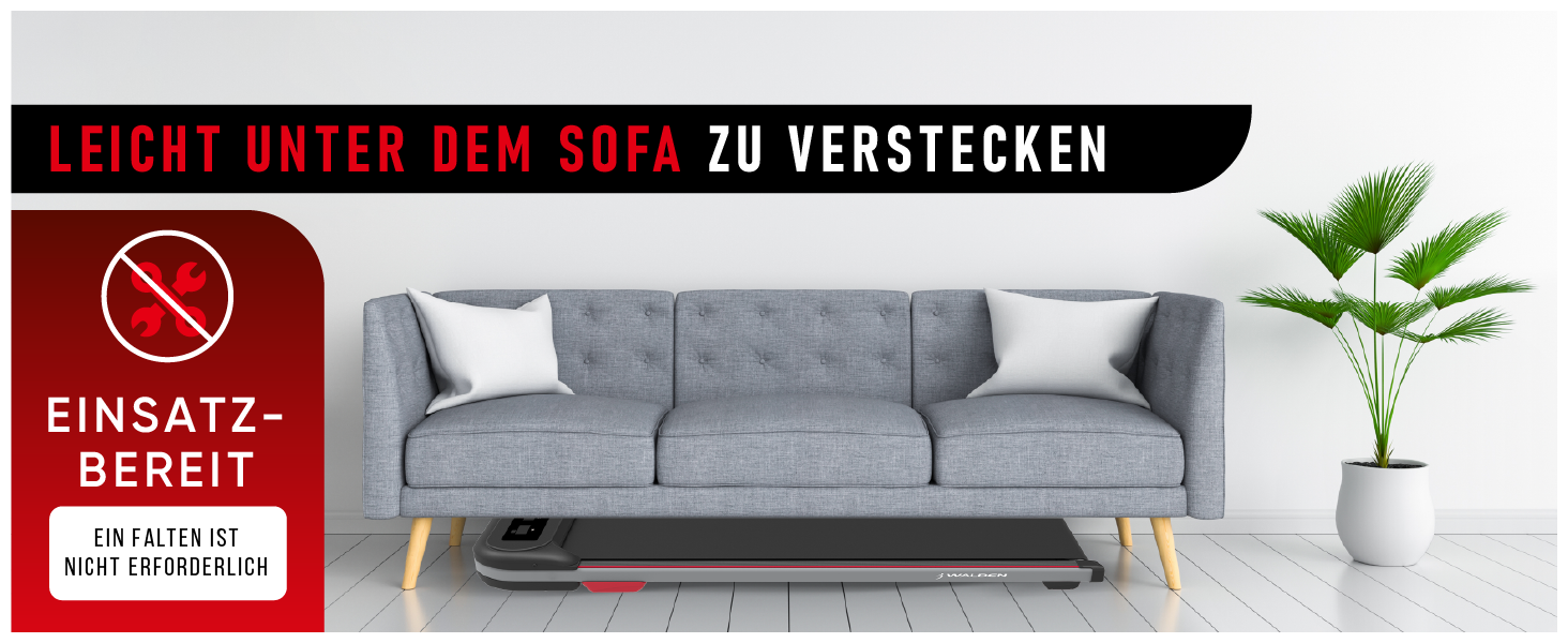 Електричний біговий тренажер Walden F2200 для дому та офісу, ультратонкий та вузький