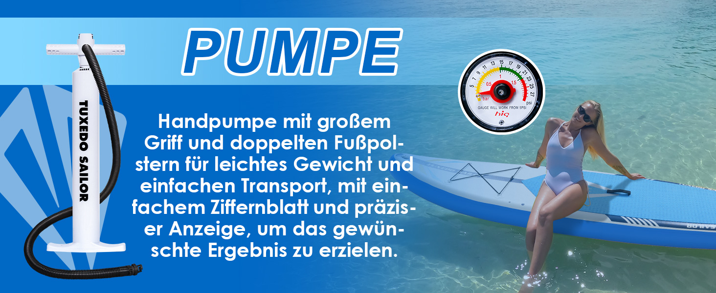 Надувне SUP-борд Tuxedo Sailor Stand Up Paddle Board з аксесуарами, для дорослих та підлітків, блакитний та жовтий