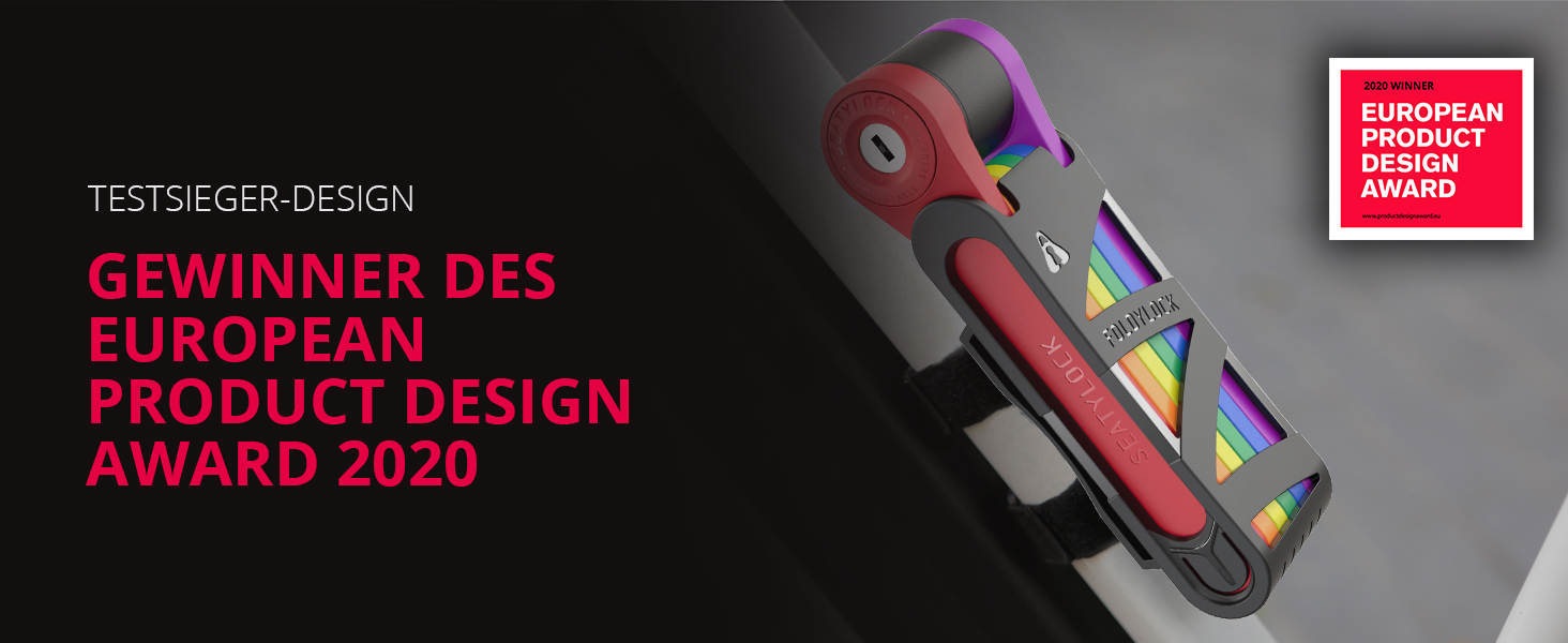 Складаний велосипедний замок FoldyLock Compact 85 см – високий рівень безпеки, з ключем і кріпленням, для електровелосипедів, самокатів та велосипедів