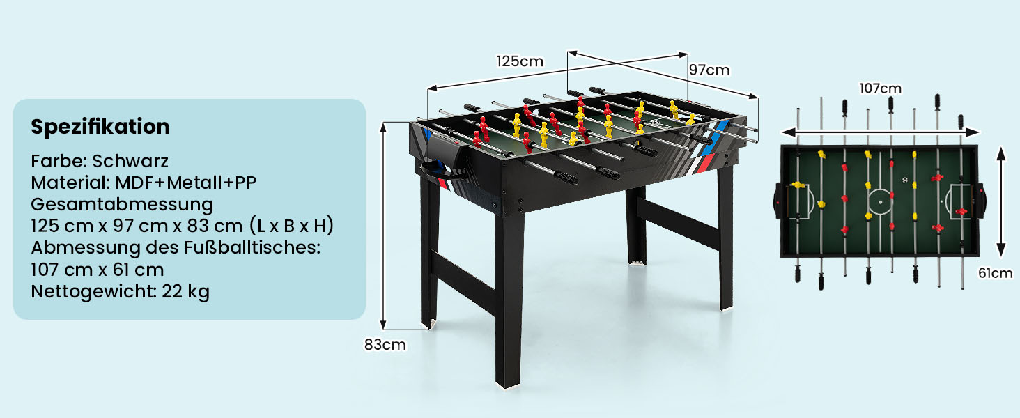 DREAMADE 4-в-1 ігровий стіл: футбол, хокей на повітрі, більярд, теніс. Для дітей та дорослих