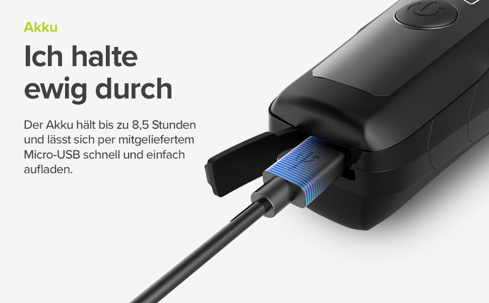 Велосипедна LED фара VELMIA передня, StVZO, USB акумулятор, 8,5 годин роботи, водостійка, чорна
