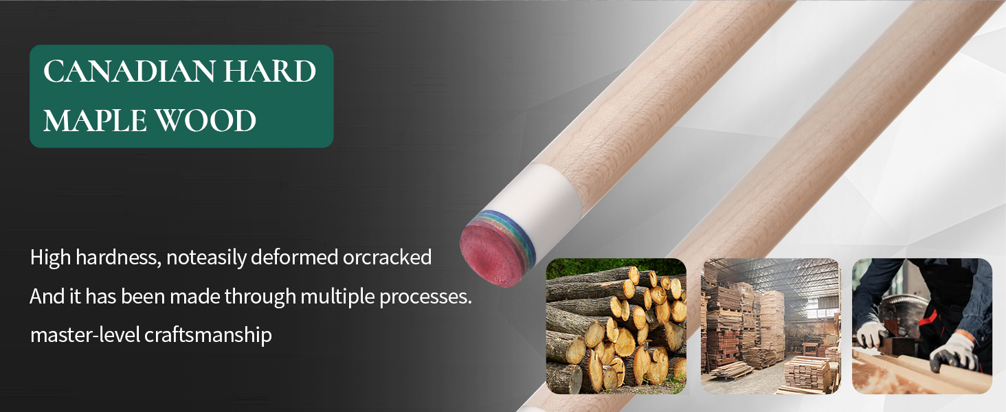 Kmise Professional Pool Queue Stick: професійний кий для більярду з канадського клена з низькою деформацією та телескопічним подовженням з вуглецевого волокна, комплект з шкіряною сумкою та аксесуарами для більярду, 538 г (зелений)