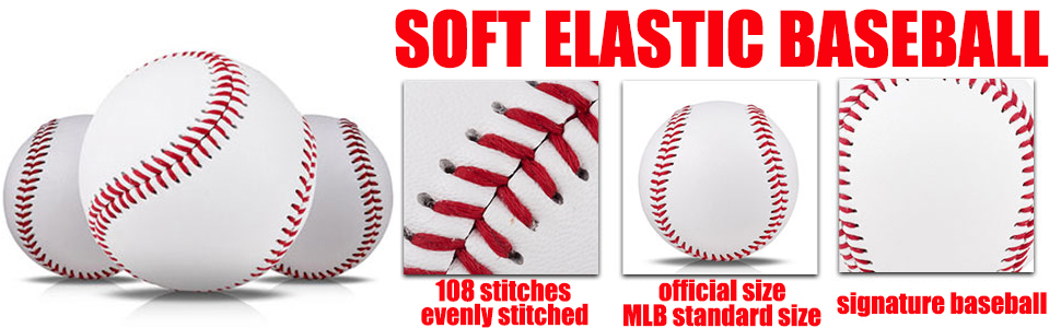 Професійні бейсбольні м'ячі 9 дюймів, ручної роботи, з дерев'яним/гумовим ядром для дорослих та юнаків (6 шт.)