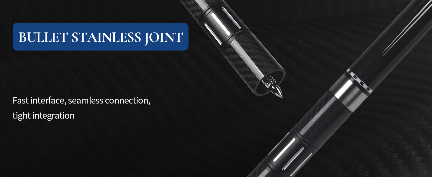 Більярдний кий Kmise Professional – 19, 20, 21 oz, з канадського клена, низька бія, карбоновий телескопічний подовжувач, для дорослих, 20 oz (566g), чорний