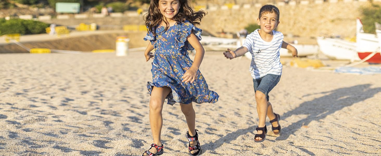 Сандалі дитячі Visionreast для хлопчиків, пляжні, спортивні, трекінгові, з амортизуючою підошвою, протиковзкі, літні, для прогулянок, коричневі, 28 EU