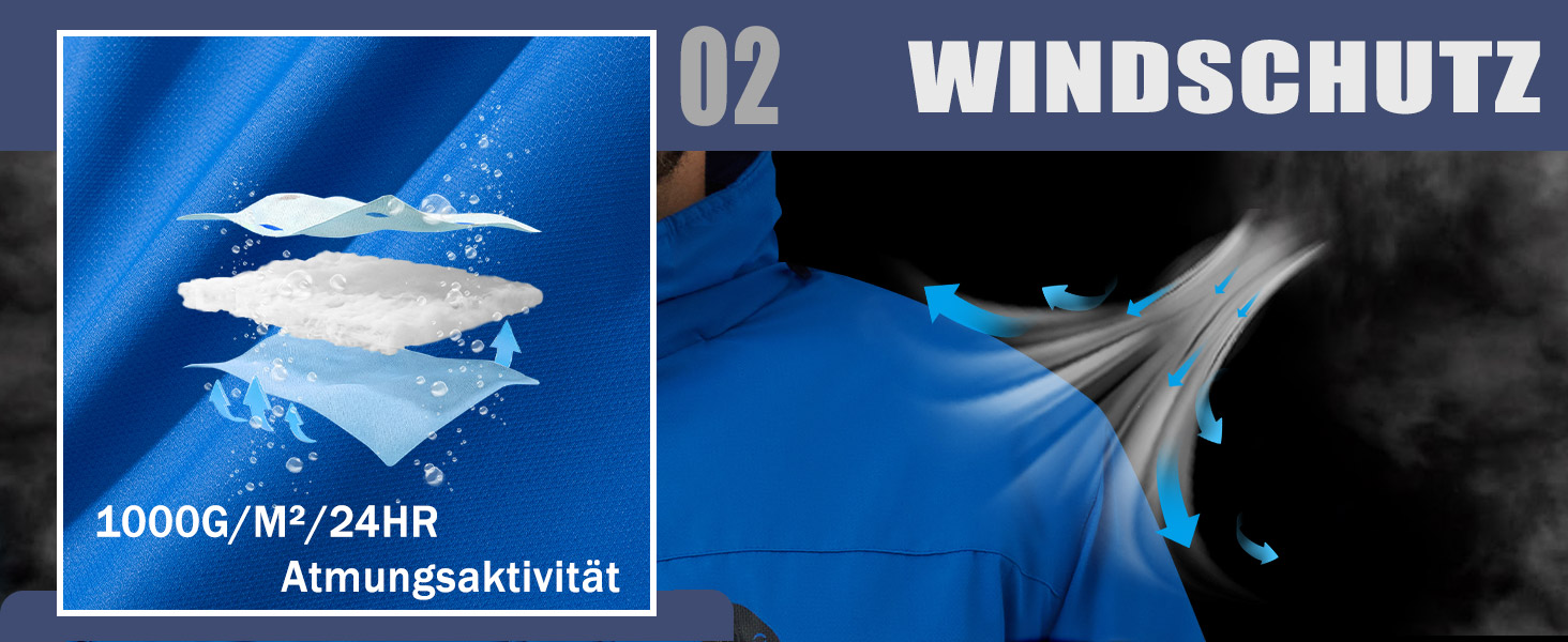 TACVASEN Куртка зимова чоловіча водонепроникна тепла флісова підкладка софтшелл дихаюча функціональна куртка з відстібаною капюшоном XL темно-синій