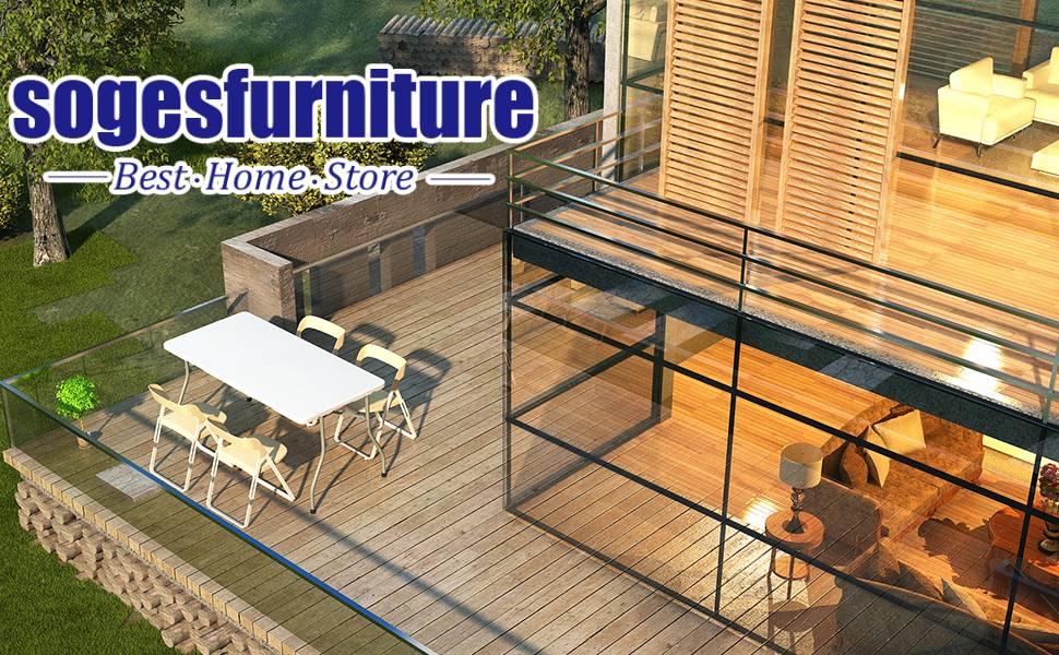 Зручний складаний стіл для кемпінгу, саду та буфету Sogesfurniture HP-152CZ-BH 152x71x74 см