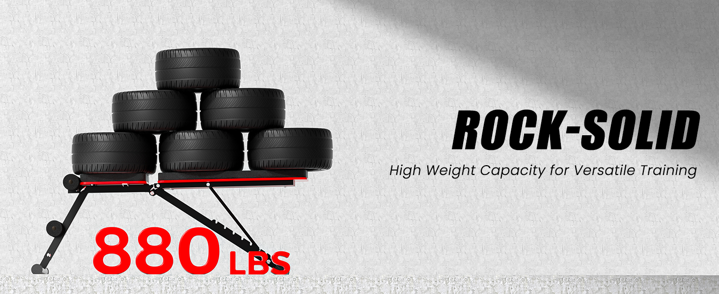 Складана регульована лава для гантелей 8-в-1, багатофункціональна тренажерна лава для вправ на весь корпус, витримує до 360 кг, для дому та спортзалу