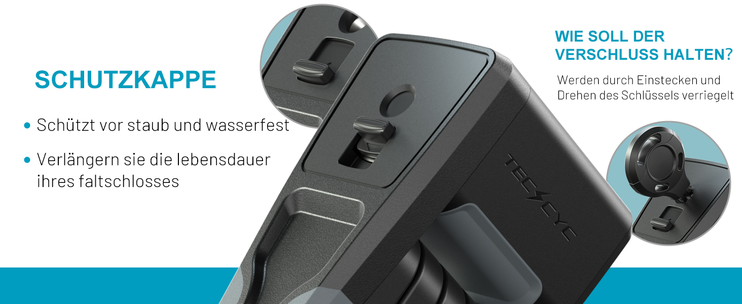 Надійне велозамок Faltschloss 86 см з 3 ключами: захист від крадіжки, міцний, з карбонової сталі, з кріпленням