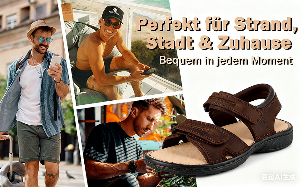 Чоловічі сандалії Riehmot, 43 EU, коричневого кольору