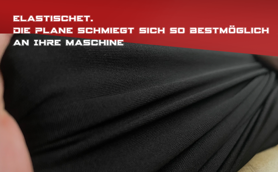 Покривало для мотоцикла та скутера в гараж (XXL, чорний) — дихаюча еластична тканина для захисту від пилу, 200-221 см