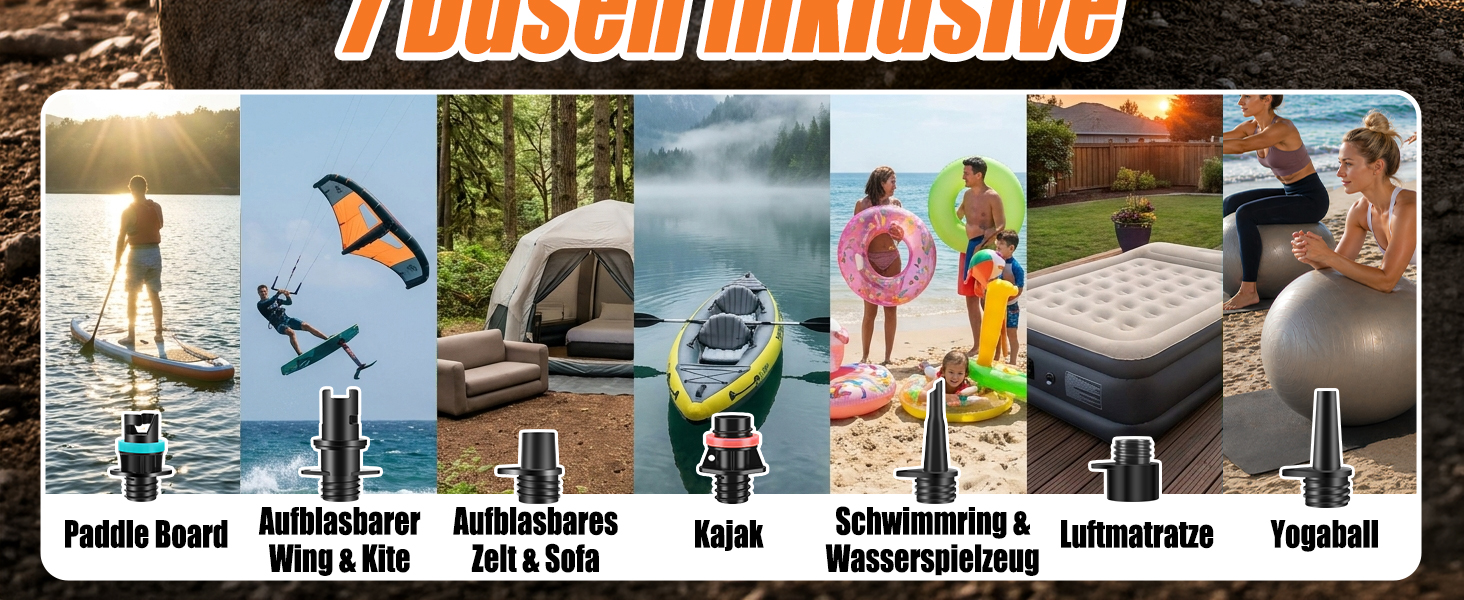 Електричний насос для SUP дошки 20 PSI з адаптером 12V для авто, каяка, човна, надувного басейну та намету