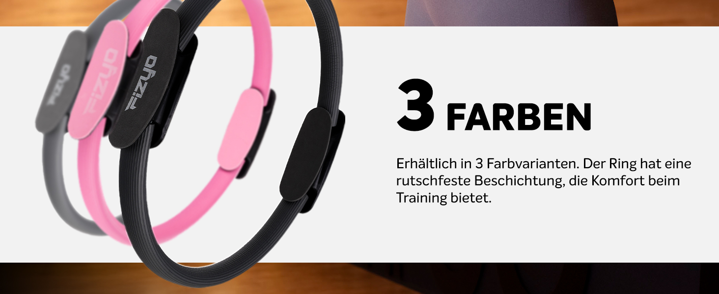 Кільце для пілатесу Fizyo Magic Circle Ø 38 см - для вправ на очі, руки та прес, тренажер для йоги та зміцнення м'язів, сірий