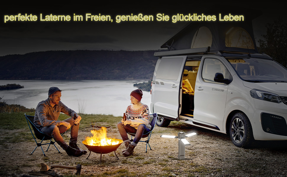 Тeleskopна кемпінгова лампа: LED-ліхтар з 5 режимами освітлення, магнітна, складна, для кемпінгу, походу, надзвичайних ситуацій (чорний)