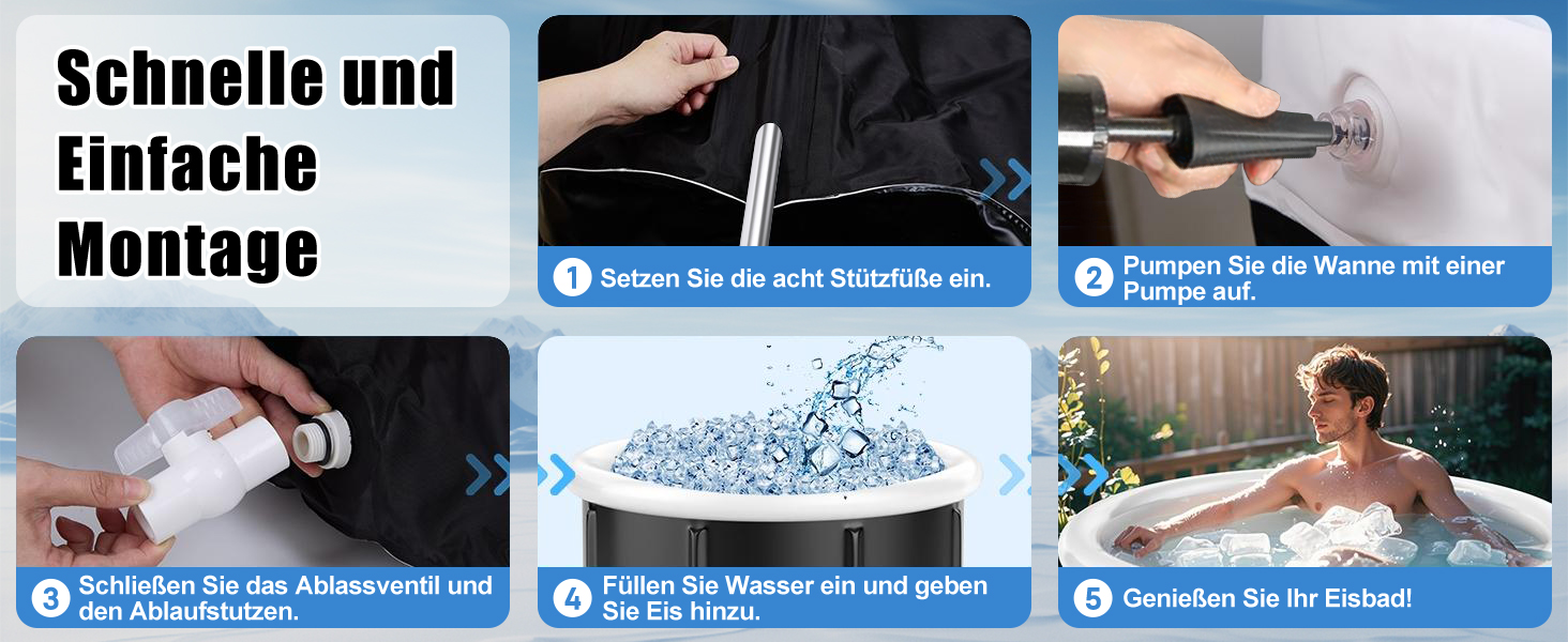 Кріованна для льодяних купань з системою охолодження XL (80 см), комплект з 8 сталевими стійками, термозахистом та сумкою для спорту