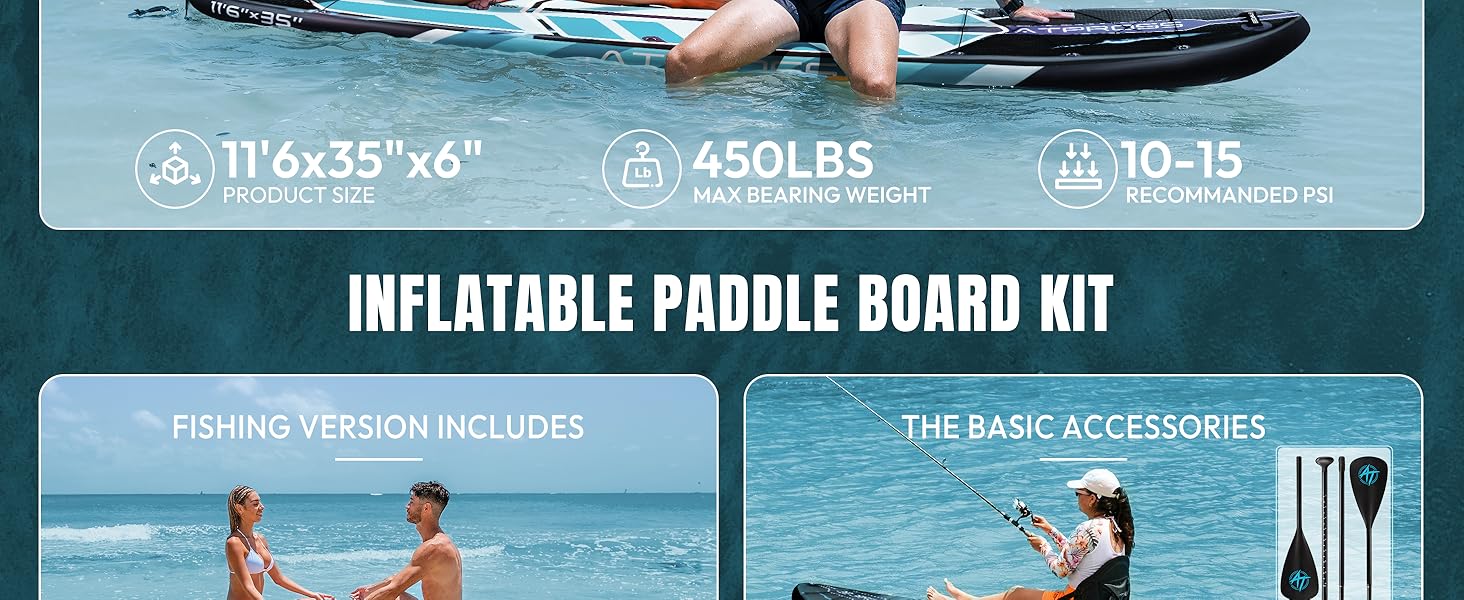 Надувне SUP-борд (305 x 91 см) з аксесуарами та рюкзаком, блакитний колір, з сидінням