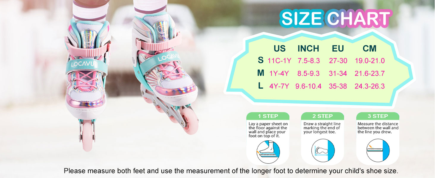 Дитячі ролики Inliner Kinder з регулюванням розміру 26-29, 29-34, 30-35. Ролики для дівчаток з колесами 82A PU, дизайн