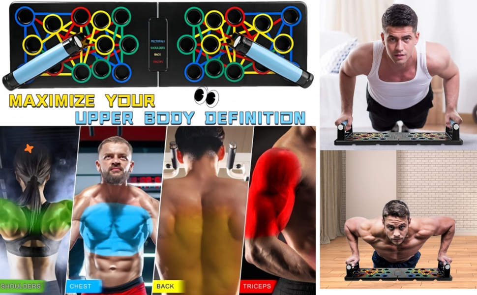 Дошка для віджимань 24 в 1, багатофункціональна, складна, портативна, для фітнесу, тренувань, розвитку м'язів, для чоловіків та жінок