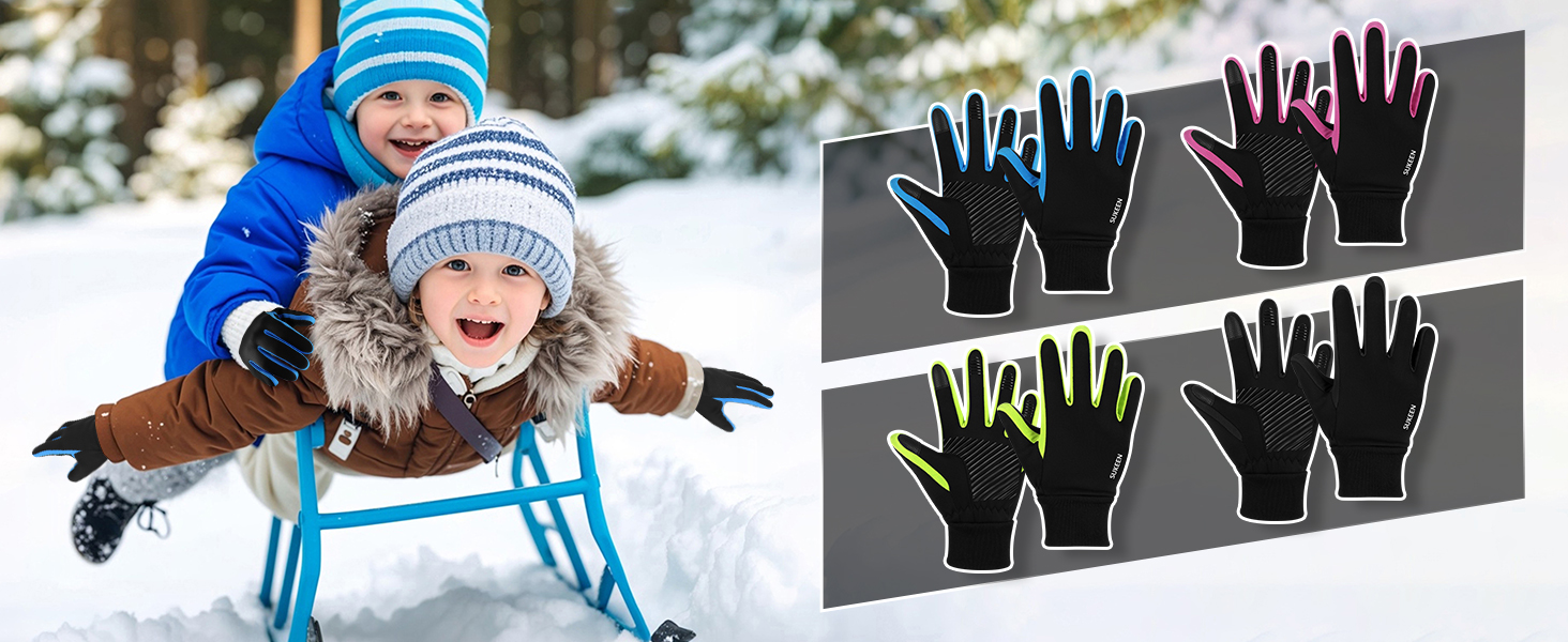 Дитячі зимові рукавички Softshell, водонепроникні, теплі спортивні рукавички для їзди на велосипеді та катання на конях, флісові рукавички для активного відпочинку, чорно-рожеві для хлопчиків та дівчаток L