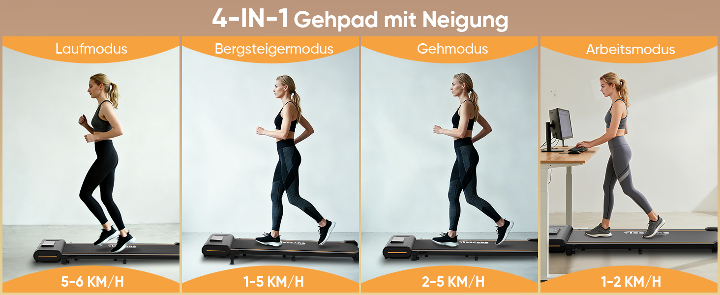 Біговий доріжки TISSCARE для дому та офісу: тихий тренажер для ходьби з регулюванням нахилу, LED-дисплеєм, вагою до 130 кг та швидкістю 1-6 км/год (без ручки).