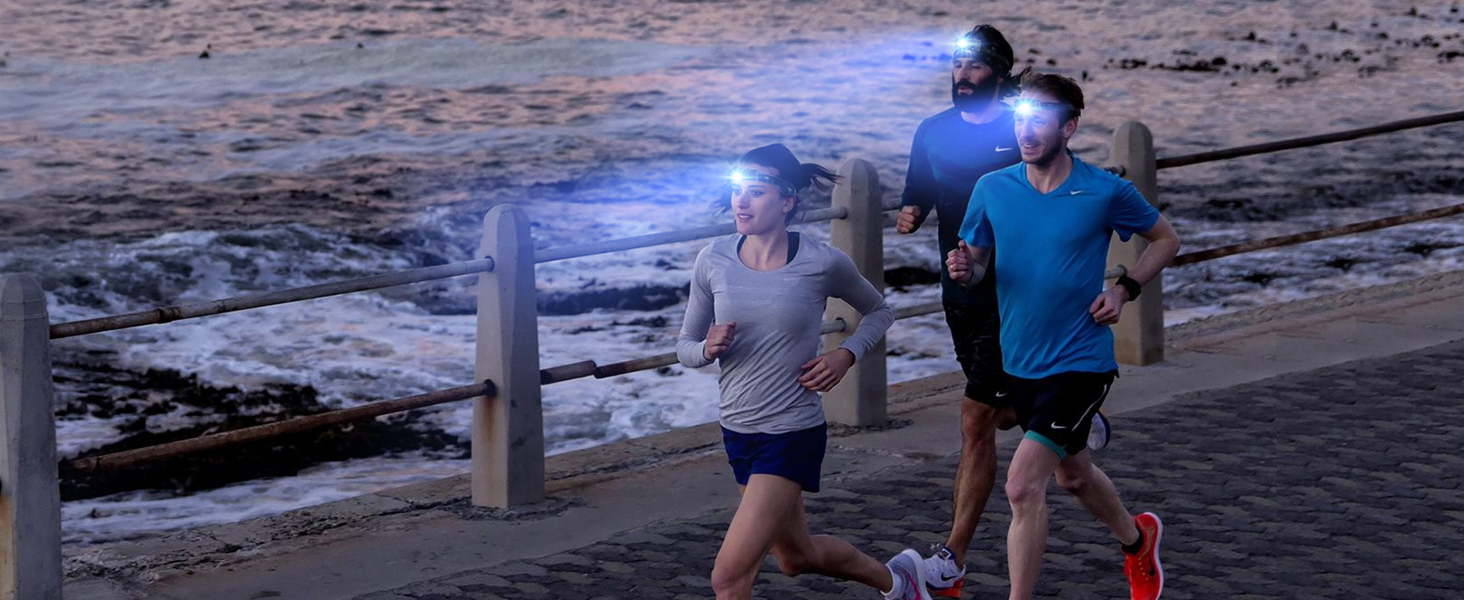 Налобний ліхтар UNBON LED акумуляторний, перезаряджається через USB-C, дуже яскравий, з регулюванням яскравості, 3 режими, сенсор, IPX4, вологостійкий, для туризму, риболовлі, 2 шт.