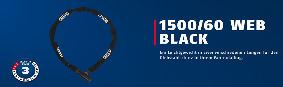 Замок для велосипеда ABUS Steel-O-Chain 5805K – сталевий ланцюговий замок, рівень безпеки 5, 75 см (чорний)