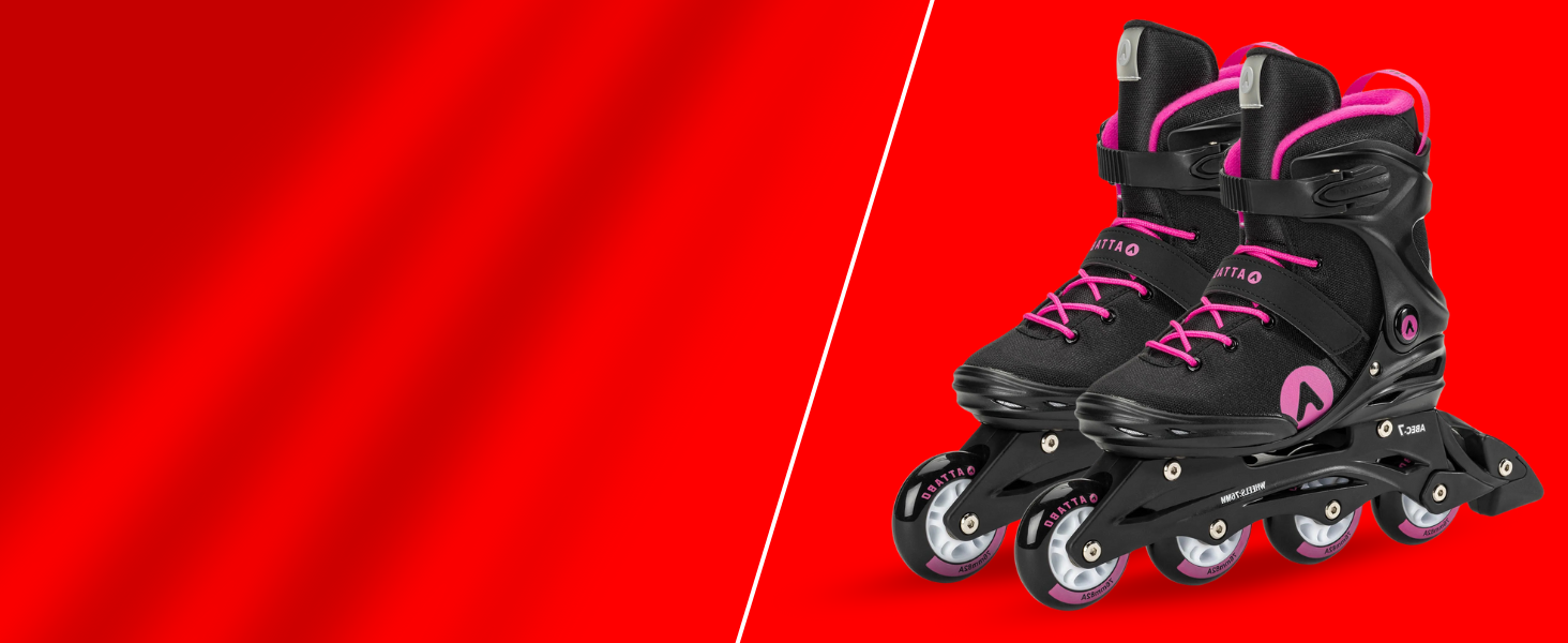 Ковзани жіночі ATTABO Bliss, 37-42 EU, регульовані, з алюмінієвою пластиною та колесами 80 мм, PU-підшипники ABEC-7