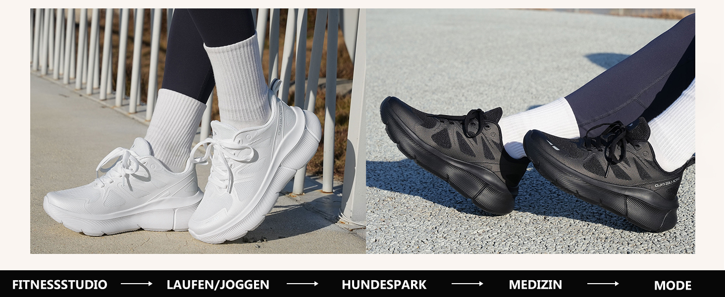 Жіночі кросівки Hawkwell Cloud Zero для ходьби та тенісу, з амортизацією, дихаючі, для спорту, фітнесу, тренувань, бігу, чорні, 42 EU