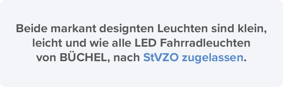 Комплект велосипедних ліхтарів Büchel BLC 720, LED, 70/30/15 Люкс, передній і задній, акумуляторні, до 14 годин, зарядка Micro-USB, сертифікат StVZO