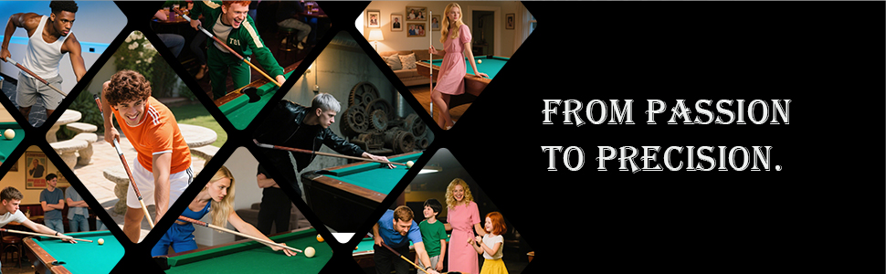 AKLOT Більярдний кий професійний з телескопічним подовженням, канадська береза, кейс, 147 см (58''), 538-595 г