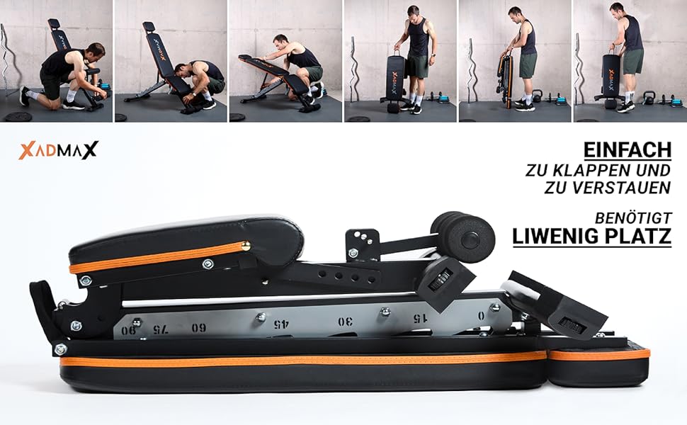 Регульована складана лава для гантелей, посилена тренажерна лава для дому, витримує до 360 кг, багатофункціональна атлетична лава для силових тренувань