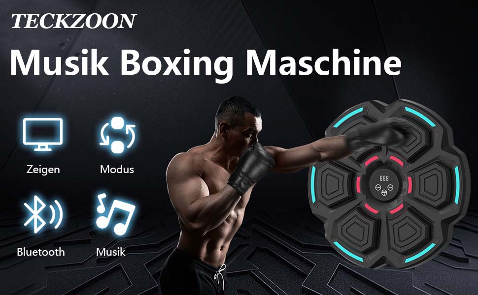Музична боксерська машина TECKZOON Bluetooth, електронна, з підключенням Bluetooth, для тренувань, настінна ціль